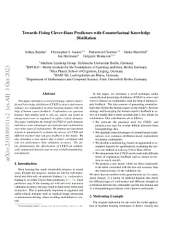 Towards Fixing Clever-Hans Predictors with Counterfactual Knowledge
  Distillation
