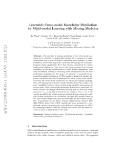 Learnable Cross-modal Knowledge Distillation for Multi-modal Learning with Missing Modality