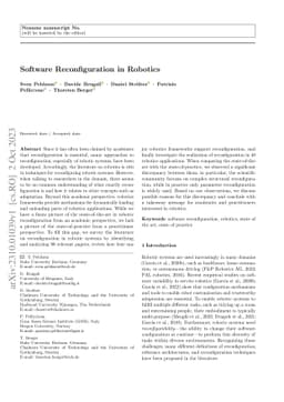 Software Reconfiguration in Robotics