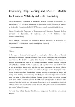 Combining Deep Learning and GARCH Models for Financial Volatility and
  Risk Forecasting