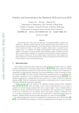 Stability and Generalization for Minibatch SGD and Local SGD