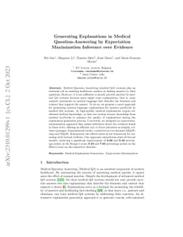Generating Explanations in Medical Question-Answering by Expectation
  Maximization Inference over Evidence