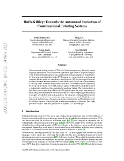Ruffle&Riley: Towards the Automated Induction of Conversational Tutoring
  Systems