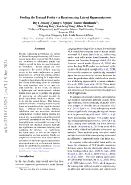 Fooling the Textual Fooler via Randomizing Latent Representations
