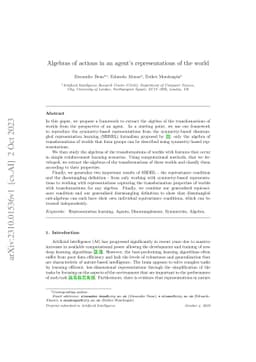 Algebras of actions in an agent's representations of the world