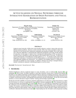 Active Learning on Neural Networks through Interactive Generation of
  Digit Patterns and Visual Representation