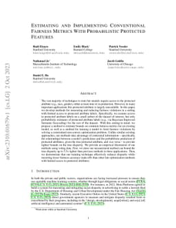 Estimating and Implementing Conventional Fairness Metrics With
  Probabilistic Protected Features