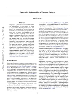 Generative Autoencoding of Dropout Patterns