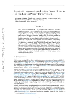Blending Imitation and Reinforcement Learning for Robust Policy
  Improvement
