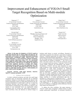 Improvement and Enhancement of YOLOv5 Small Target Recognition Based on
  Multi-module Optimization
