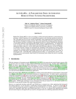AutoLoRa: A Parameter-Free Automated Robust Fine-Tuning Framework