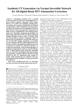 Synthetic CT Generation via Variant Invertible Network for All-digital
  Brain PET Attenuation Correction