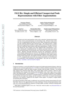 FiGURe: Simple and Efficient Unsupervised Node Representations with
  Filter Augmentations