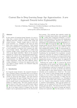 Content Bias in Deep Learning Image Age Approximation: A new Approach
  Towards better Explainability
