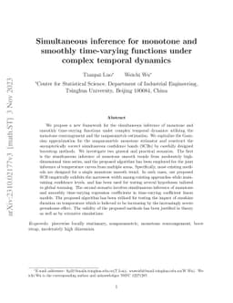 Simultaneous inference for monotone and smoothly time-varying functions
  under complex temporal dynamics