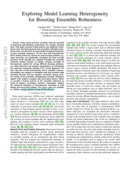 Exploring Model Learning Heterogeneity for Boosting Ensemble Robustness