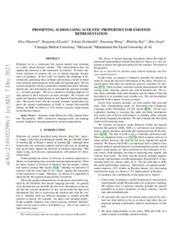 Prompting Audios Using Acoustic Properties For Emotion Representation