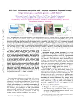 ALT-Pilot: Autonomous navigation with Language augmented Topometric maps