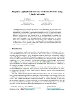 Adaptive Application Behaviour for Robot Swarms using Mixed-Criticality
