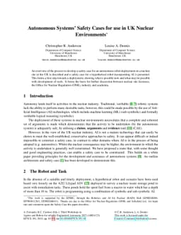 Autonomous Systems' Safety Cases for use in UK Nuclear Environments