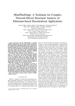 MindTheDApp: A Toolchain for Complex Network-Driven Structural Analysis
  of Ethereum-based Decentralised Applications