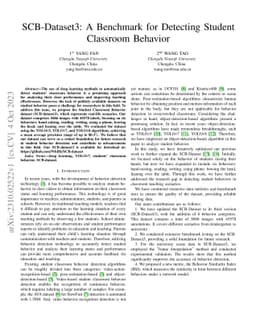 SCB-Dataset3: A Benchmark for Detecting Student Classroom Behavior