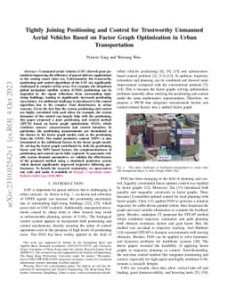 Tightly Joining Positioning and Control for Trustworthy Unmanned Aerial
  Vehicles Based on Factor Graph Optimization in Urban Transportation