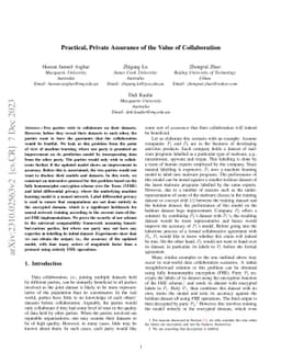 Practical, Private Assurance of the Value of Collaboration