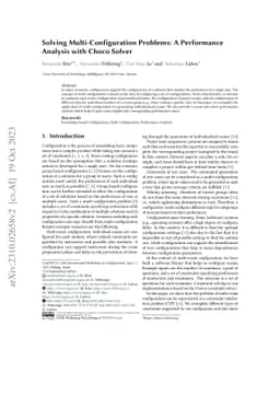 Solving Multi-Configuration Problems: A Performance Analysis with Choco
  Solver
