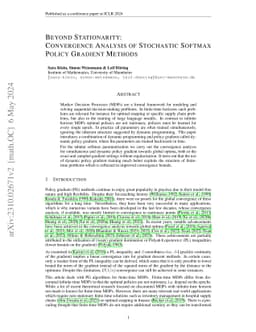 Beyond Stationarity: Convergence Analysis of Stochastic Softmax Policy
  Gradient Methods