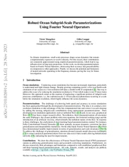 Robust Ocean Subgrid-Scale Parameterizations Using Fourier Neural
  Operators