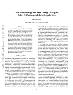 Local Max-Entropy and Free Energy Principles, Belief Diffusions and
  their Singularities