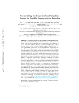 Co-modeling the Sequential and Graphical Routes for Peptide
  Representation Learning