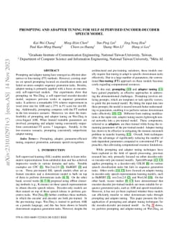 Prompting and Adapter Tuning for Self-supervised Encoder-Decoder Speech
  Model