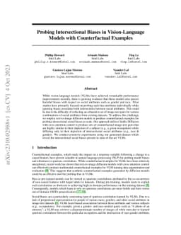 Probing Intersectional Biases in Vision-Language Models with
  Counterfactual Examples