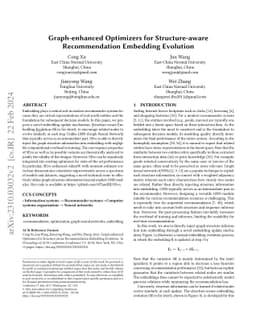 Graph-enhanced Optimizers for Structure-aware Recommendation Embedding
  Evolution