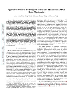 Application-Oriented Co-Design of Motors and Motions for a 6DOF Robot
  Manipulator