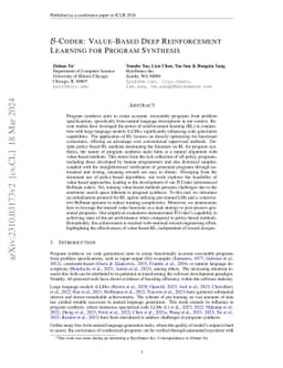 $\mathcal{B}$-Coder: Value-Based Deep Reinforcement Learning for Program
  Synthesis