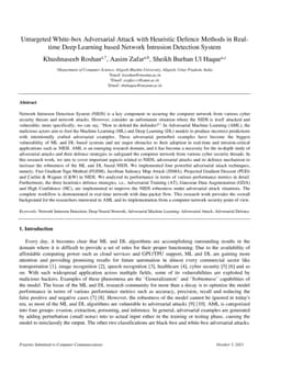 Untargeted White-box Adversarial Attack with Heuristic Defence Methods
  in Real-time Deep Learning based Network Intrusion Detection System