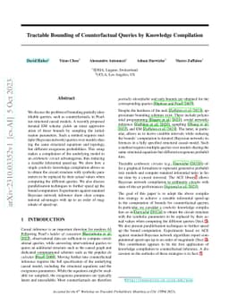 Tractable Bounding of Counterfactual Queries by Knowledge Compilation