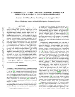 A Complementary Global and Local Knowledge Network for Ultrasound
  denoising with Fine-grained Refinement