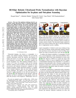 RUSOpt: Robotic UltraSound Probe Normalization with Bayesian
  Optimization for In-plane and Out-plane Scanning