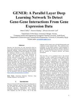 GENER: A Parallel Layer Deep Learning Network To Detect Gene-Gene
  Interactions From Gene Expression Data