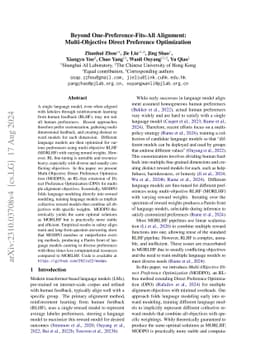 Beyond One-Preference-Fits-All Alignment: Multi-Objective Direct
  Preference Optimization
