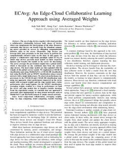 ECAvg: An Edge-Cloud Collaborative Learning Approach using Averaged
  Weights