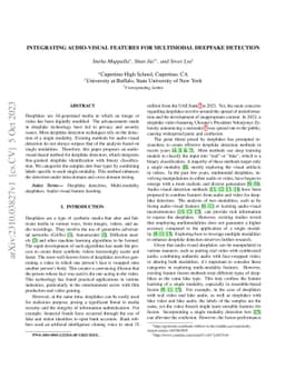 Integrating Audio-Visual Features for Multimodal Deepfake Detection