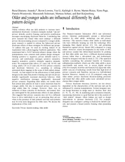 Older and younger adults are influenced differently by dark pattern
  designs