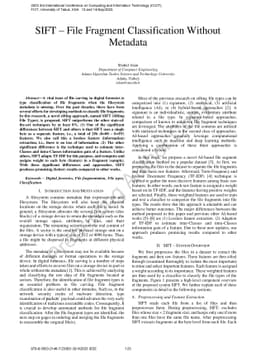 SIFT -- File Fragment Classification Without Metadata