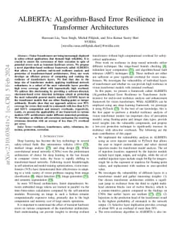 ALBERTA: ALgorithm-Based Error Resilience in Transformer Architectures