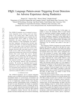LaTeX: Language Pattern-aware Triggering Event Detection for Adverse
  Experience during Pandemics